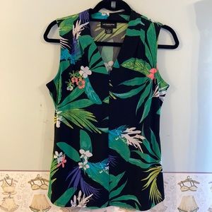 Tropical Sleeveless Career Top NWOT